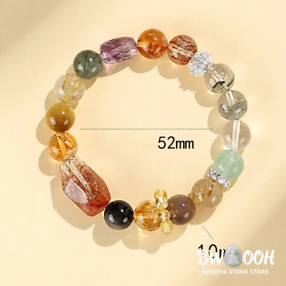Buddha Stones Super Seven Crystal Topaz Obsidian Tiger Eye Positivity Bracelet - BWOOOH - Bracelet