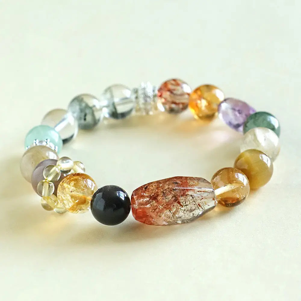 Buddha Stones Super Seven Crystal Topaz Obsidian Tiger Eye Positivity Bracelet - BWOOOH - Super Seven Crystal Topaz