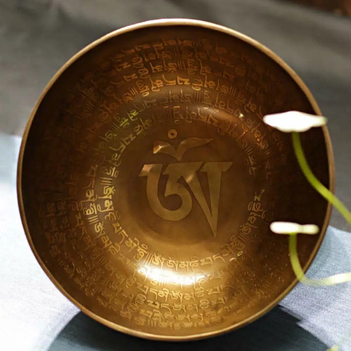 BWOOOH Sutra Singing Bowl Handcrafted for Healing and Meditation Positive Energy Sound Bowl Set - Singing Bowl