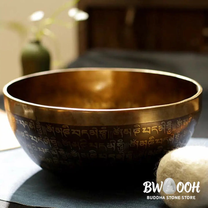 BWOOOH Sutra Singing Bowl Handcrafted for Healing and Meditation Positive Energy Sound Bowl Set - Singing Bowl