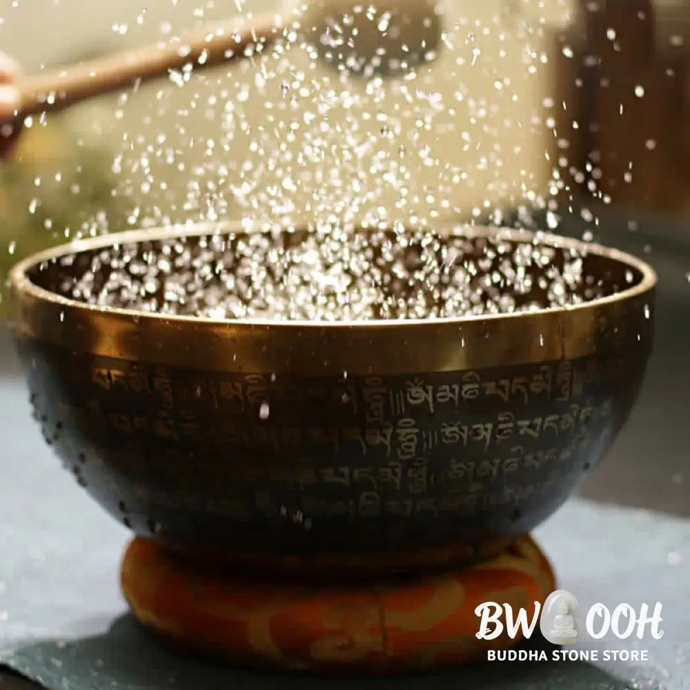 BWOOOH Sutra Singing Bowl Handcrafted for Healing and Meditation Positive Energy Sound Bowl Set - Singing Bowl