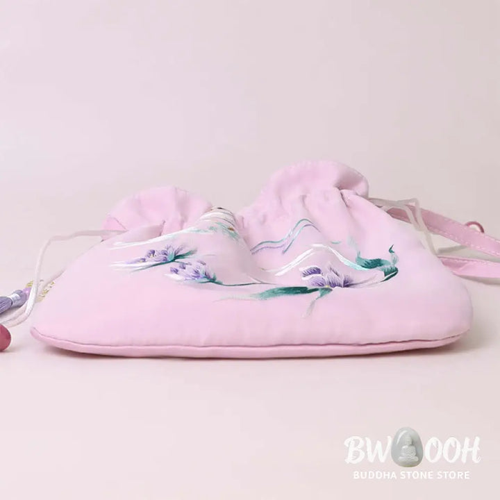 Buddha Stones Suzhou Embroidery Lotus Deer Epiphyllum Peony Rabbit Cotton Linen Tote Crossbody Bag Shoulder Bag Handbag