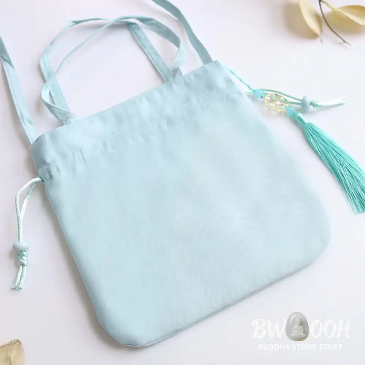 Buddha Stones Suzhou Embroidery Lotus Deer Epiphyllum Peony Rabbit Cotton Linen Tote Crossbody Bag Shoulder Bag Handbag