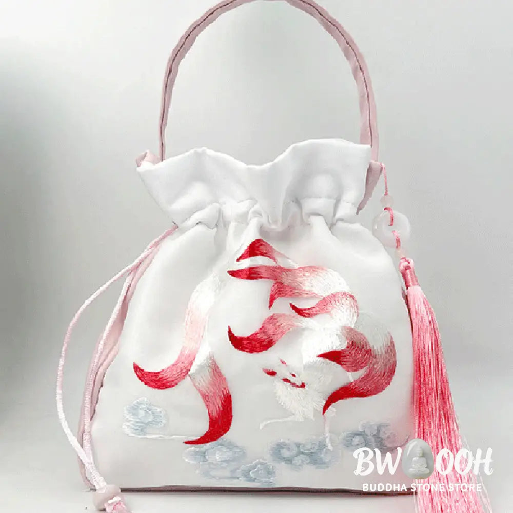 Buddha Stones Suzhou Embroidery Rabbit Lotus Epiphyllum Peony Magnolia Silk Tote Crossbody Bag Shoulder Bag Handbag