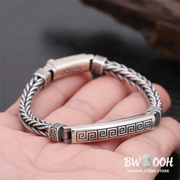 BWOOOH Swastika Pattern Engraved Luck Bracelet | natural stone spiritual bracelet for healing and mindful living