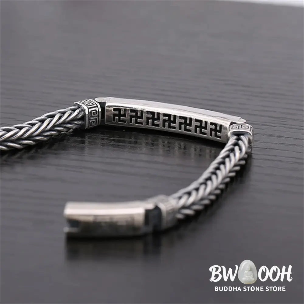 BWOOOH Swastika Pattern Engraved Luck Bracelet | natural stone spiritual bracelet for healing and mindful living