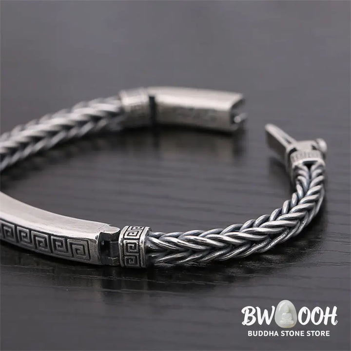 BWOOOH Swastika Pattern Engraved Luck Bracelet | natural stone spiritual bracelet for healing and mindful living