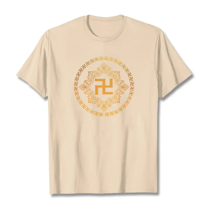 Buddha Stones Swastika Tee T-shirt - Bisque / S - T-Shirts