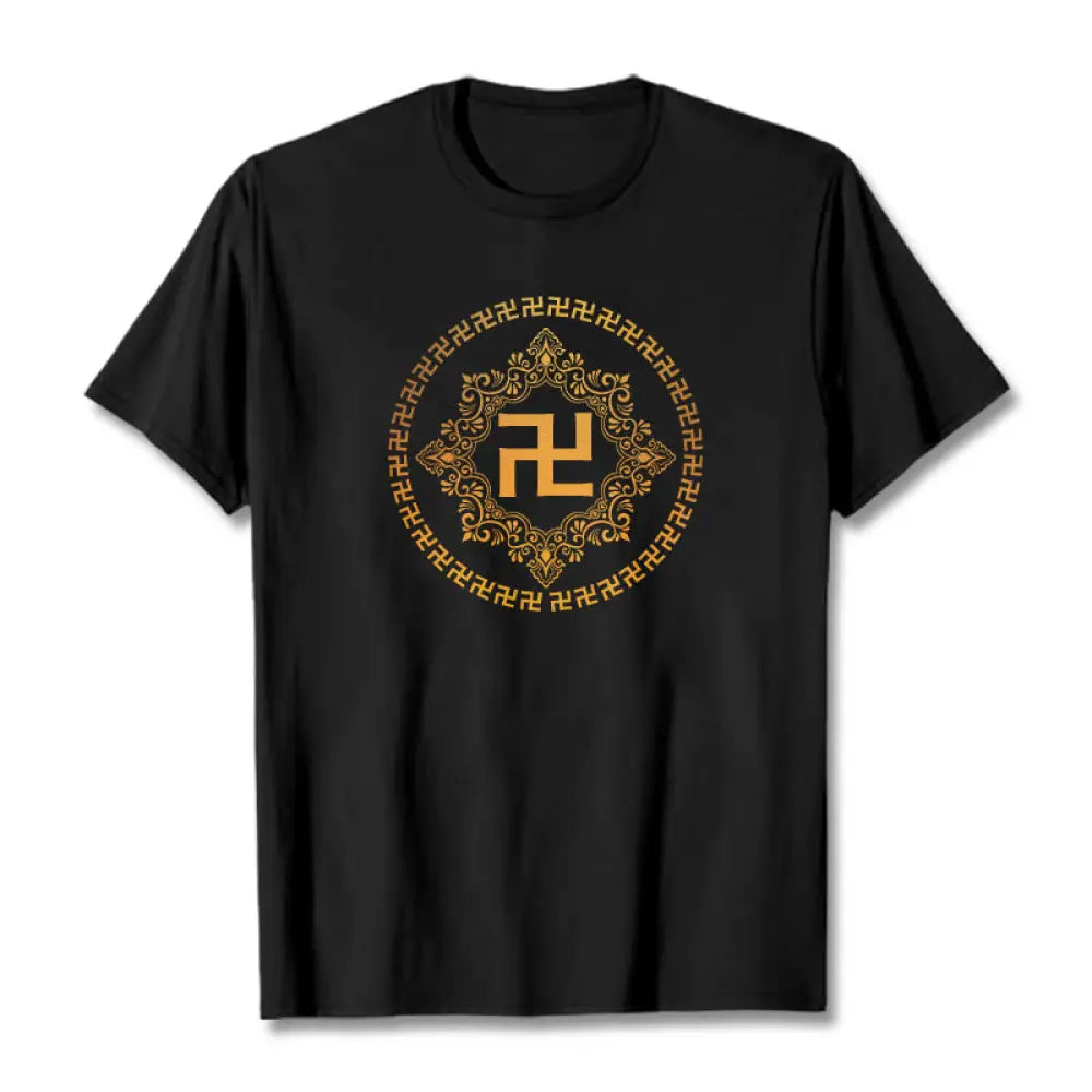 Buddha Stones Swastika Tee T-shirt - Black / S - T-Shirts