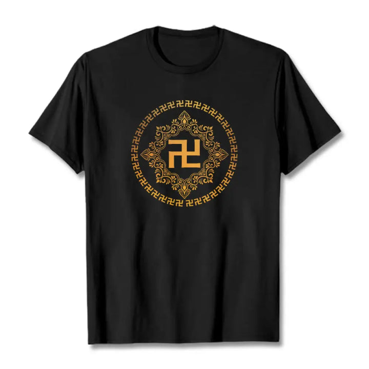 Buddha Stones Swastika Tee T-shirt - Black / S - T-Shirts