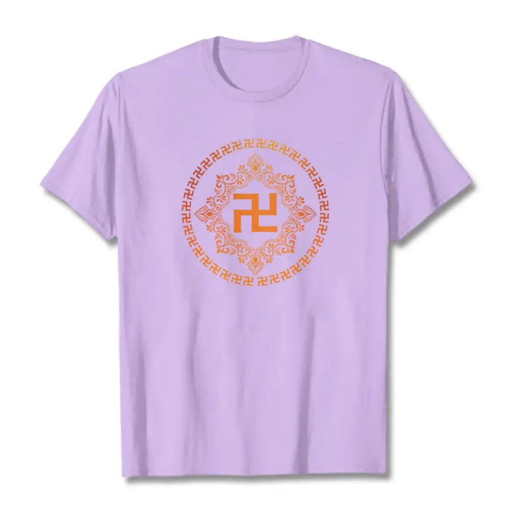 Buddha Stones Swastika Tee T-shirt - Plum / S - T-Shirts
