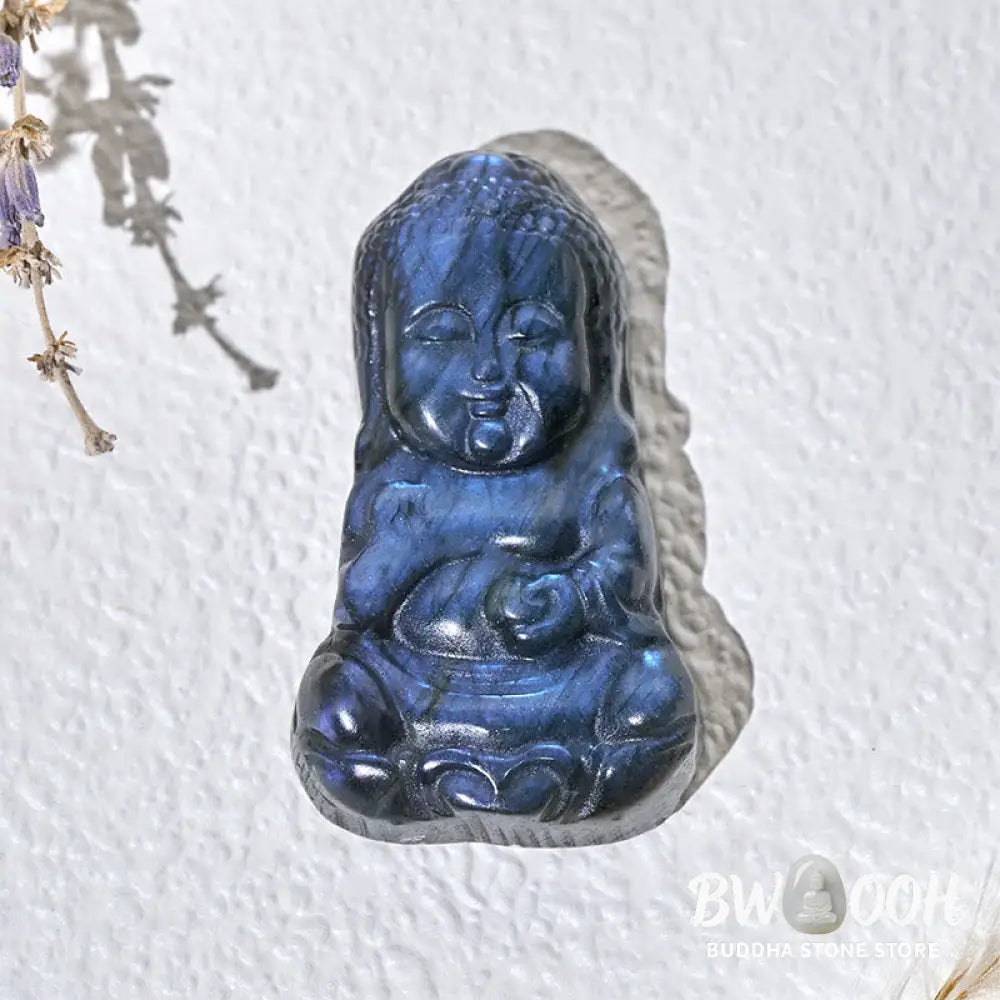 Buddha Stones Buddha Symbol Natural Labradorite Figurine Cure Statue Home Decoration - Buddha 4.5*2.3*1cm - Decorations
