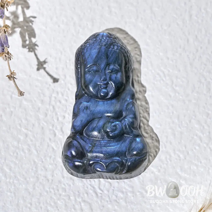 Buddha Stones Buddha Symbol Natural Labradorite Figurine Cure Statue Home Decoration - Buddha 4.5*2.3*1cm - Decorations