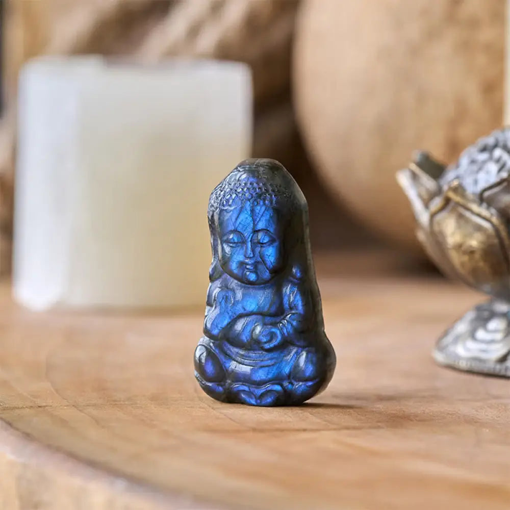 BWOOOH handcrafted Buddha statue - Buddha Symbol Natural Labradorite F