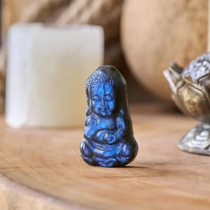 BWOOOH handcrafted Buddha statue - Buddha Symbol Natural Labradorite F