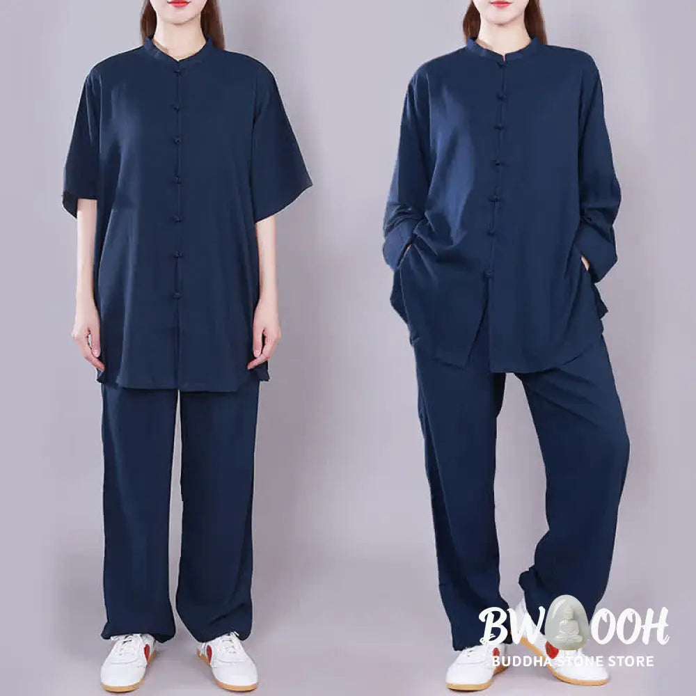 Buddha Stones Tai Chi Qigong Meditation Prayer Spiritual Zen Practice Unisex Cotton Linen Clothing Set - Clothes