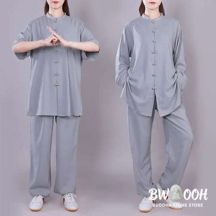 Buddha Stones Tai Chi Qigong Meditation Prayer Spiritual Zen Practice Unisex Cotton Linen Clothing Set - Clothes