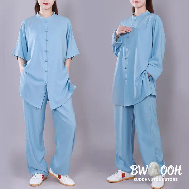Buddha Stones Tai Chi Qigong Meditation Prayer Spiritual Zen Practice Unisex Cotton Linen Clothing Set - Clothes