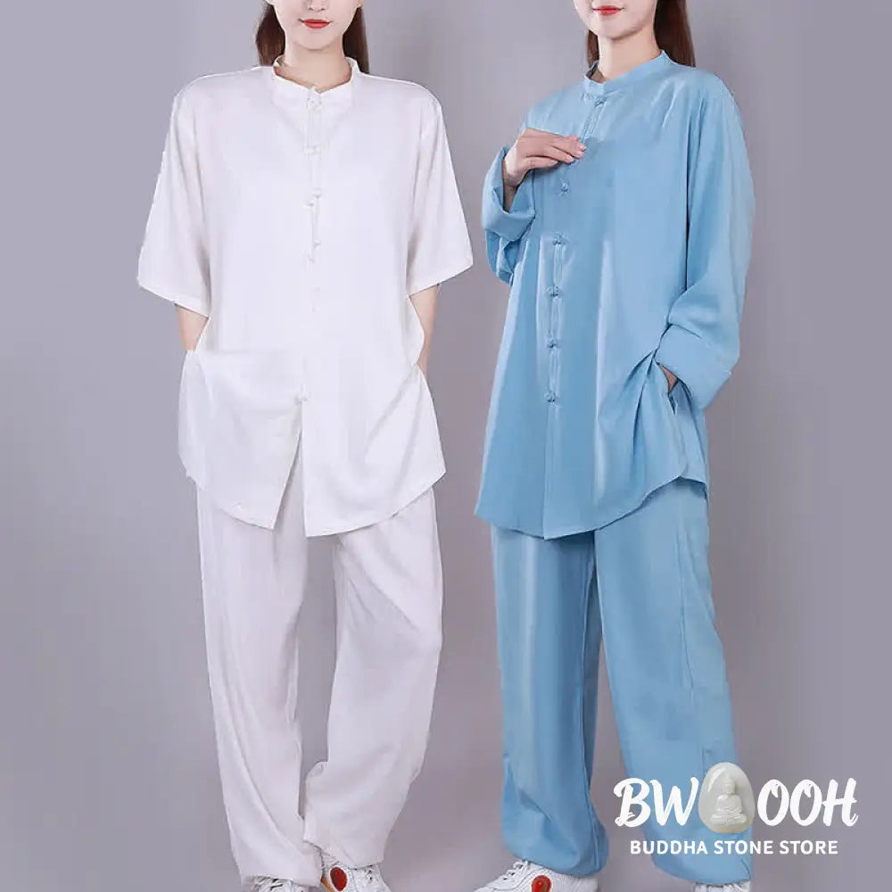 Buddha Stones Tai Chi Qigong Meditation Prayer Spiritual Zen Practice Unisex Cotton Linen Clothing Set - Clothes