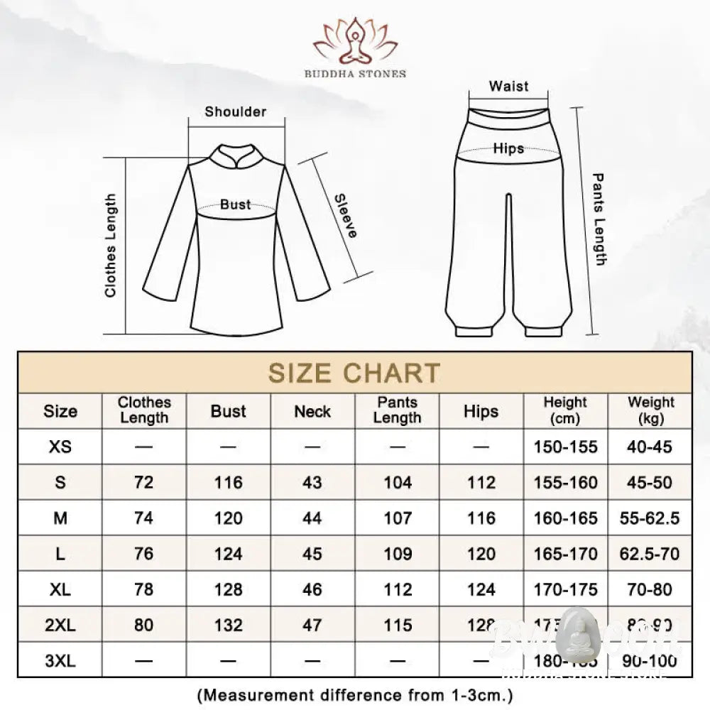 Buddha Stones Tai Chi Qigong Meditation Prayer Spiritual Zen Practice Unisex Cotton Linen Clothing Set - Clothes