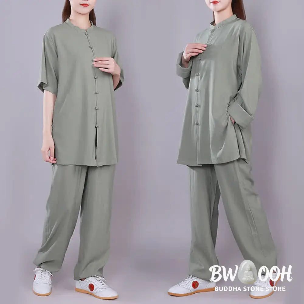 Buddha Stones Tai Chi Qigong Meditation Prayer Spiritual Zen Practice Unisex Cotton Linen Clothing Set - Clothes