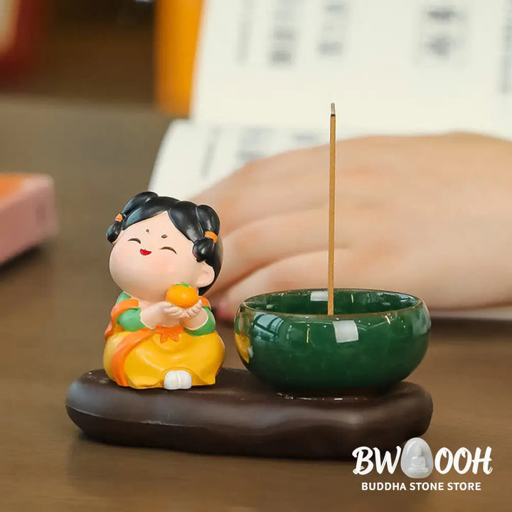 BWOOOH ceramic incense burner - Tang Dynasty Lady Food Healing Cera