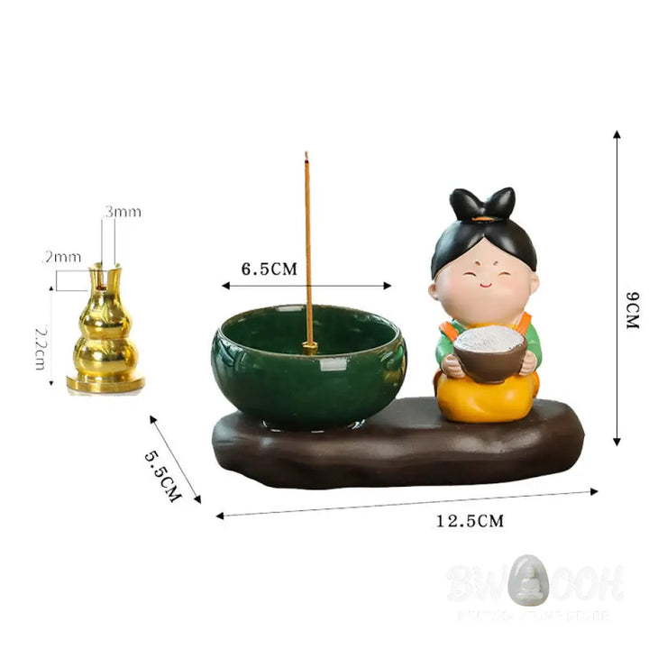 BWOOOH ceramic incense burner - Tang Dynasty Lady Food Healing Cera