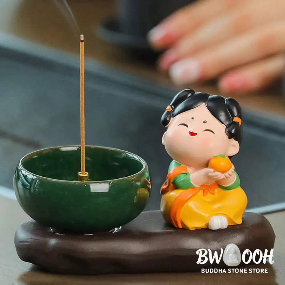 BWOOOH ceramic incense burner - Tang Dynasty Lady Food Healing Cera