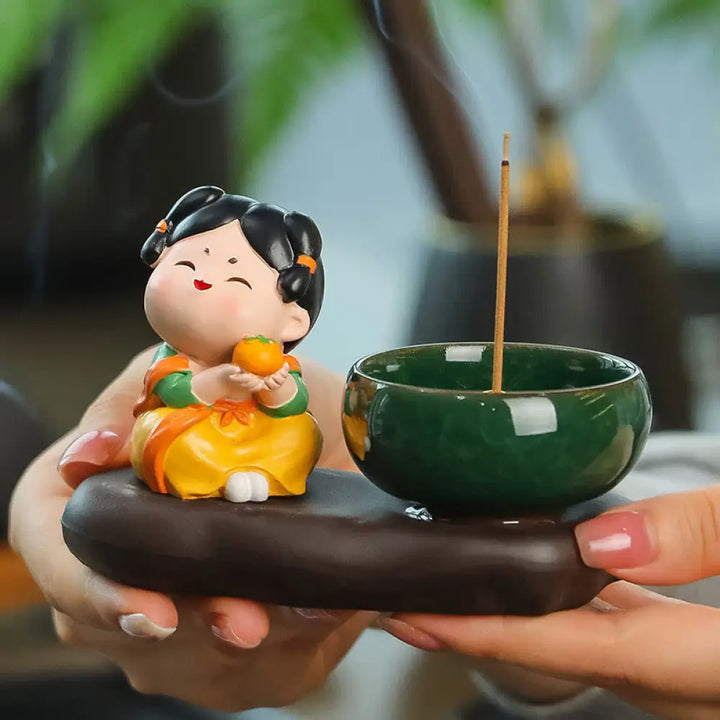 BWOOOH ceramic incense burner - Tang Dynasty Lady Food Healing Cera