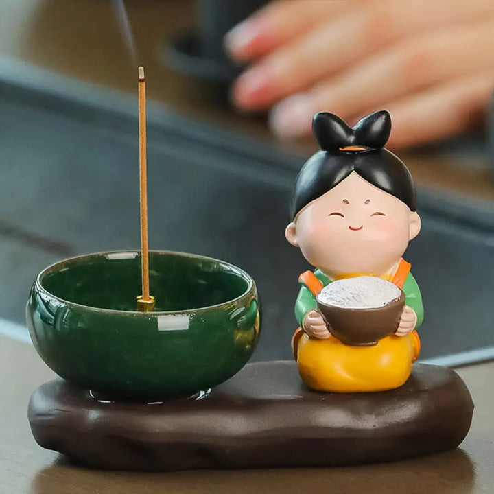 BWOOOH ceramic incense burner - Tang Dynasty Lady Food Healing Cera