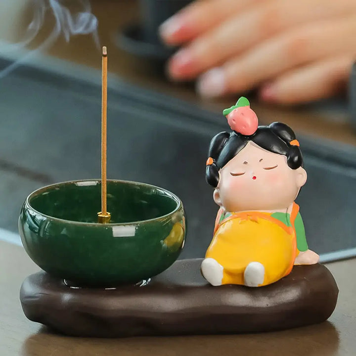 BWOOOH ceramic incense burner - Tang Dynasty Lady Food Healing Cera