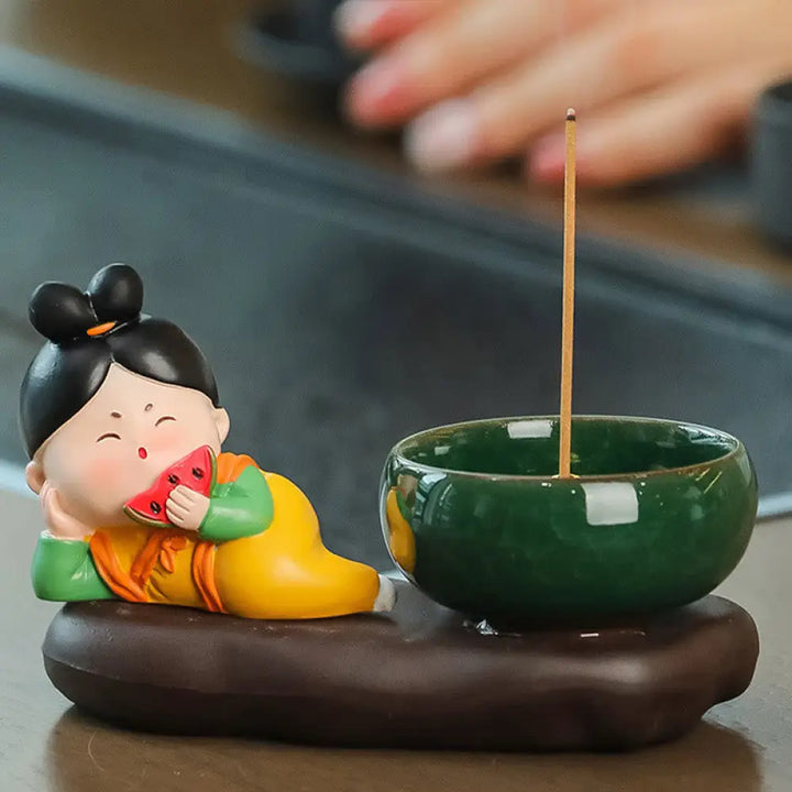BWOOOH ceramic incense burner - Tang Dynasty Lady Food Healing Cera