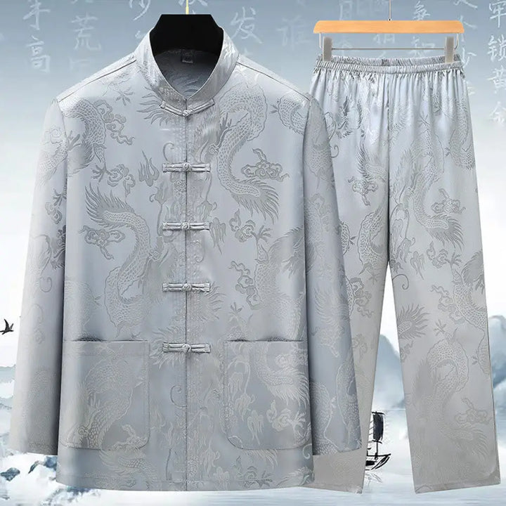 BWOOOH printed yoga pants - Tang Suit Men Hanfu Chinese Dragon Tradi