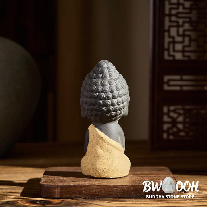 Buddha Stones Tathagata Buddha Symbol Design Purple Clay Serenity Desk Decoration - Decorations