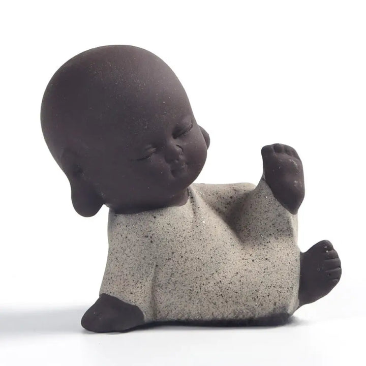 Buddha Stones Tathagata Buddha Symbol Design Purple Clay Serenity Desk Decoration - Grey Buddha 3*4*6.5 cm - Decorations