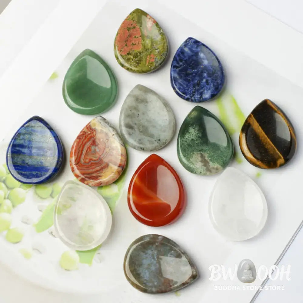 Buddha Stones Teardrop Shape Worry Stone Protection Crystal Decor 34*26*7.8cm - Crystal &amp; Stone Decor