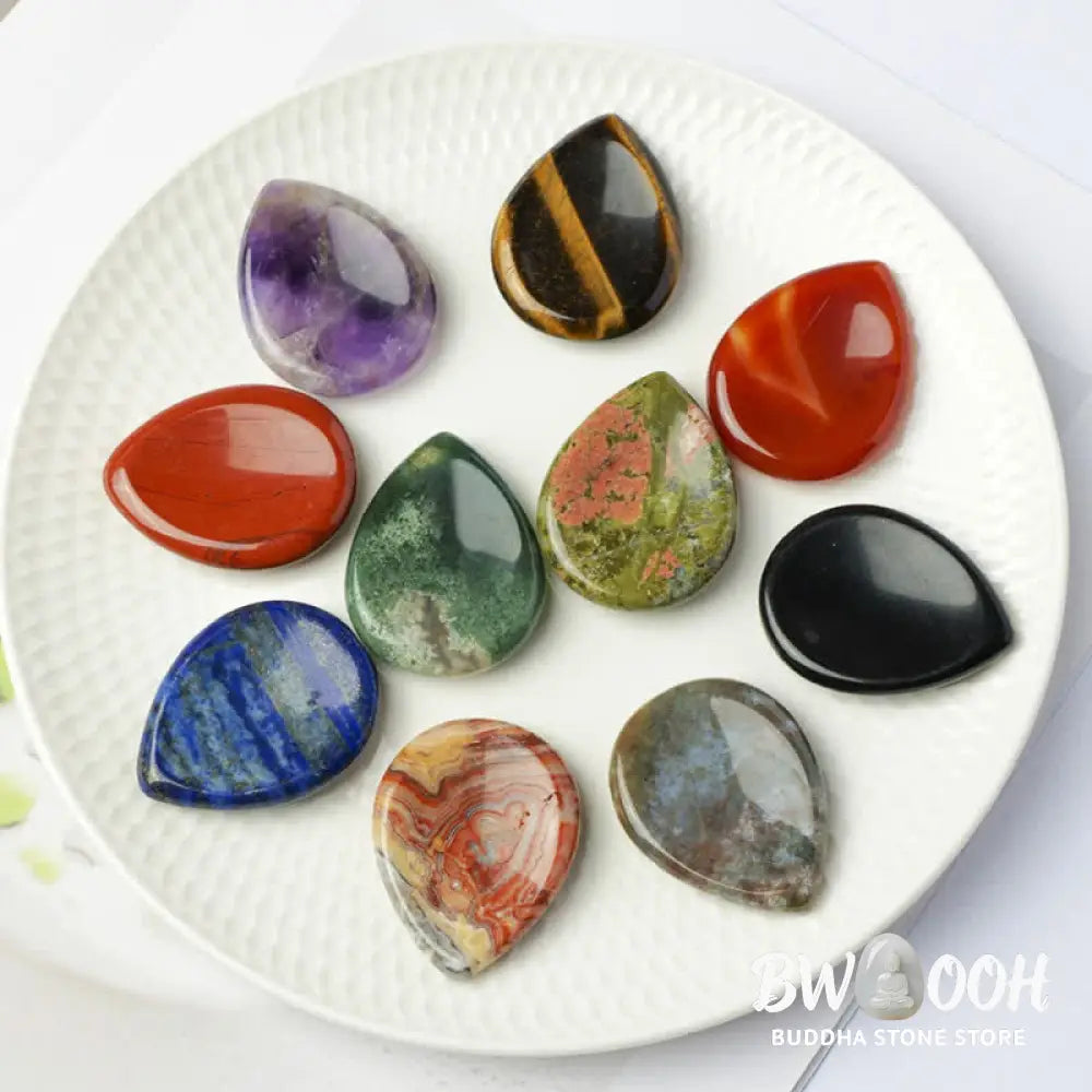 Buddha Stones Teardrop Shape Worry Stone Protection Crystal Decor 34*26*7.8cm - Crystal &amp; Stone Decor