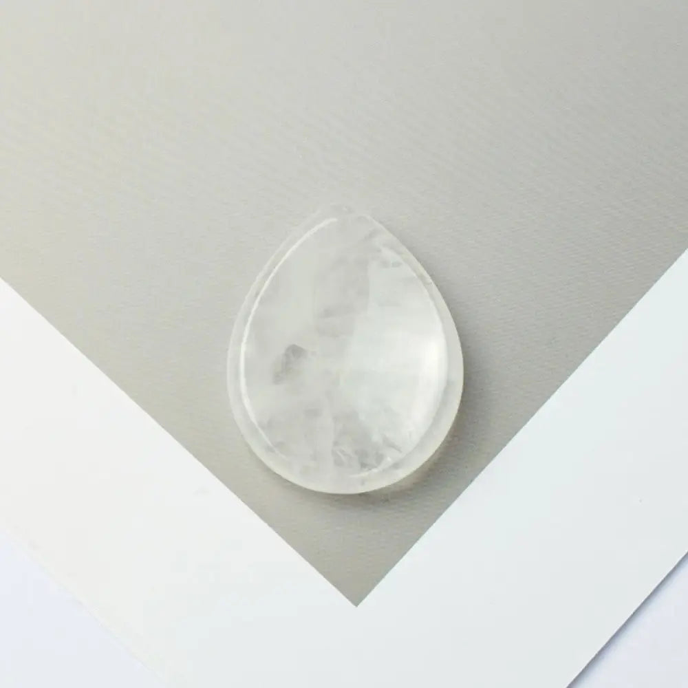 Buddha Stones Teardrop Shape Worry Stone Protection Crystal Decor 34*26*7.8cm - Natural Clear Quartz(Color May Vary)