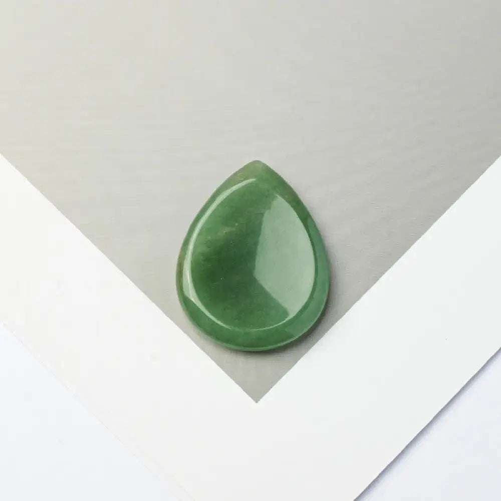 Buddha Stones Teardrop Shape Worry Stone Protection Crystal Decor 34*26*7.8cm - Natural Green Aventurine(Color May
