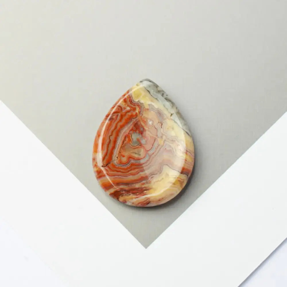 Buddha Stones Teardrop Shape Worry Stone Protection Crystal Decor 34*26*7.8cm - Natural Lace Agate(Color May Vary)
