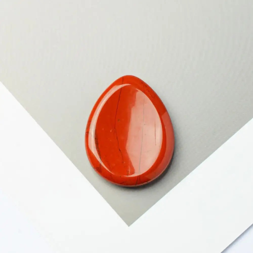 Buddha Stones Teardrop Shape Worry Stone Protection Crystal Decor 34*26*7.8cm - Natural Red Jasper(Color May Vary)