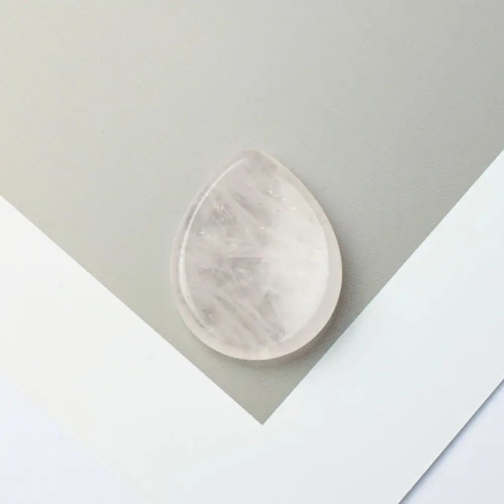 Buddha Stones Teardrop Shape Worry Stone Protection Crystal Decor 34*26*7.8cm - Natural Rose Quartz(Color May Vary)