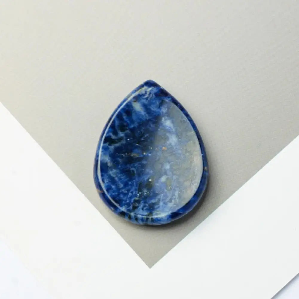 Buddha Stones Teardrop Shape Worry Stone Protection Crystal Decor 34*26*7.8cm - Natural Sodalite(Color May Vary)