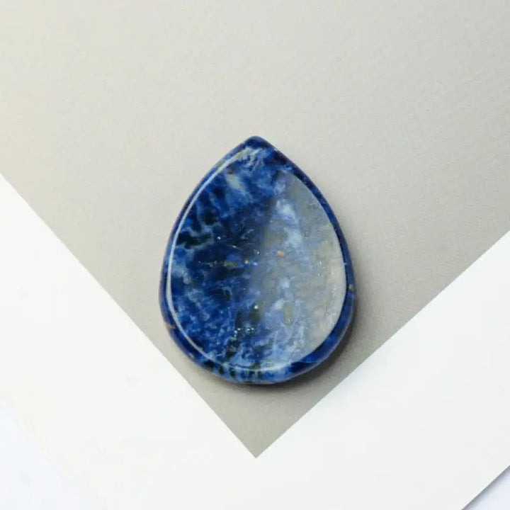 Buddha Stones Teardrop Shape Worry Stone Protection Crystal Decor 34*26*7.8cm - Natural Sodalite(Color May Vary)