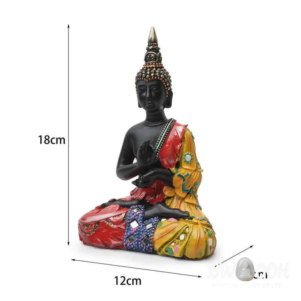 BWOOOH Thai Buddha Serenity Resin Statue Decoration - 12*7.5*18cm - Decorations