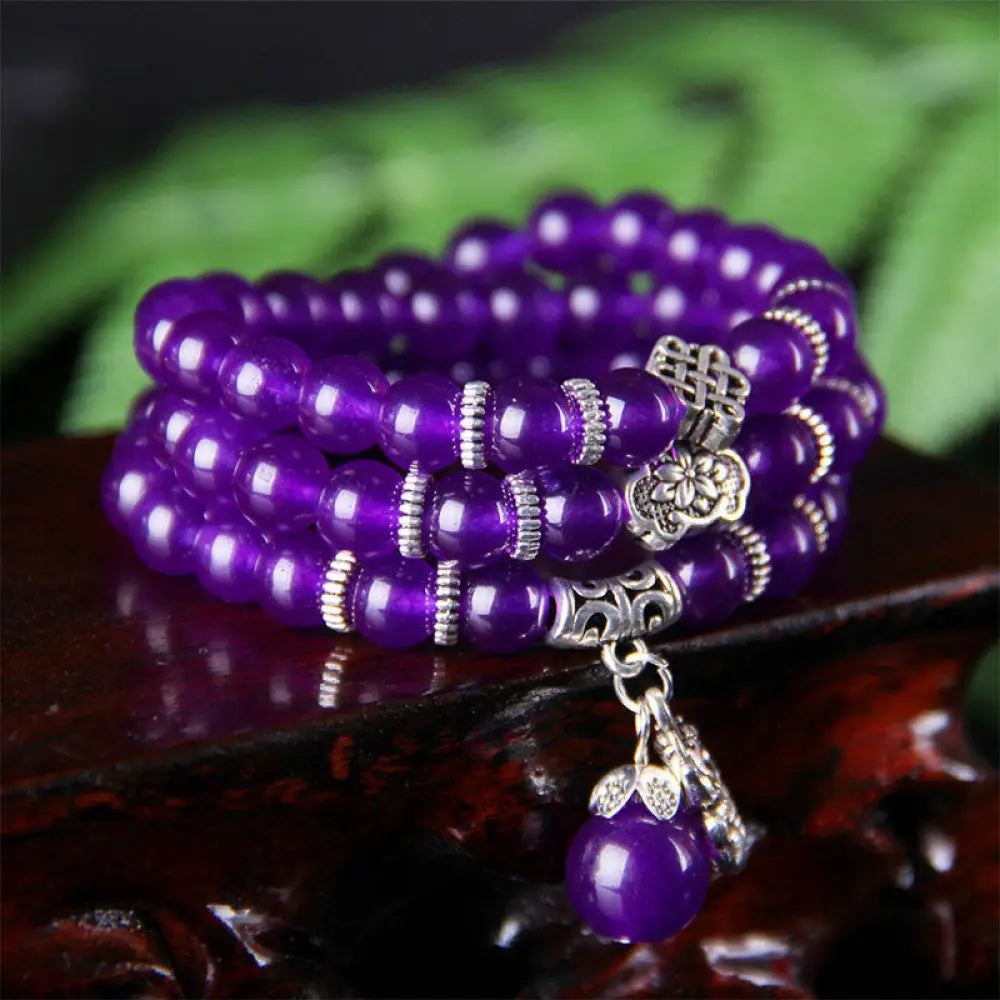 BWOOOH The Amethyst Pixiu Wealth Bracelet - 0.31 in (8 mm) - Bracelet