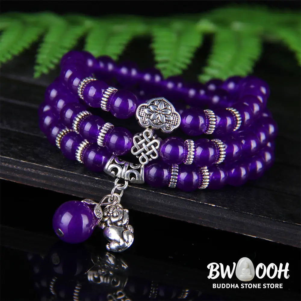 BWOOOH The Amethyst Pixiu Wealth Bracelet - 0.31 in (8 mm) - Bracelet