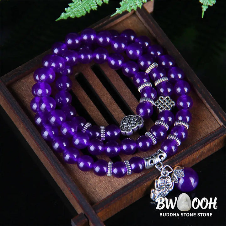 BWOOOH The Amethyst Pixiu Wealth Bracelet - 0.31 in (8 mm) - Bracelet