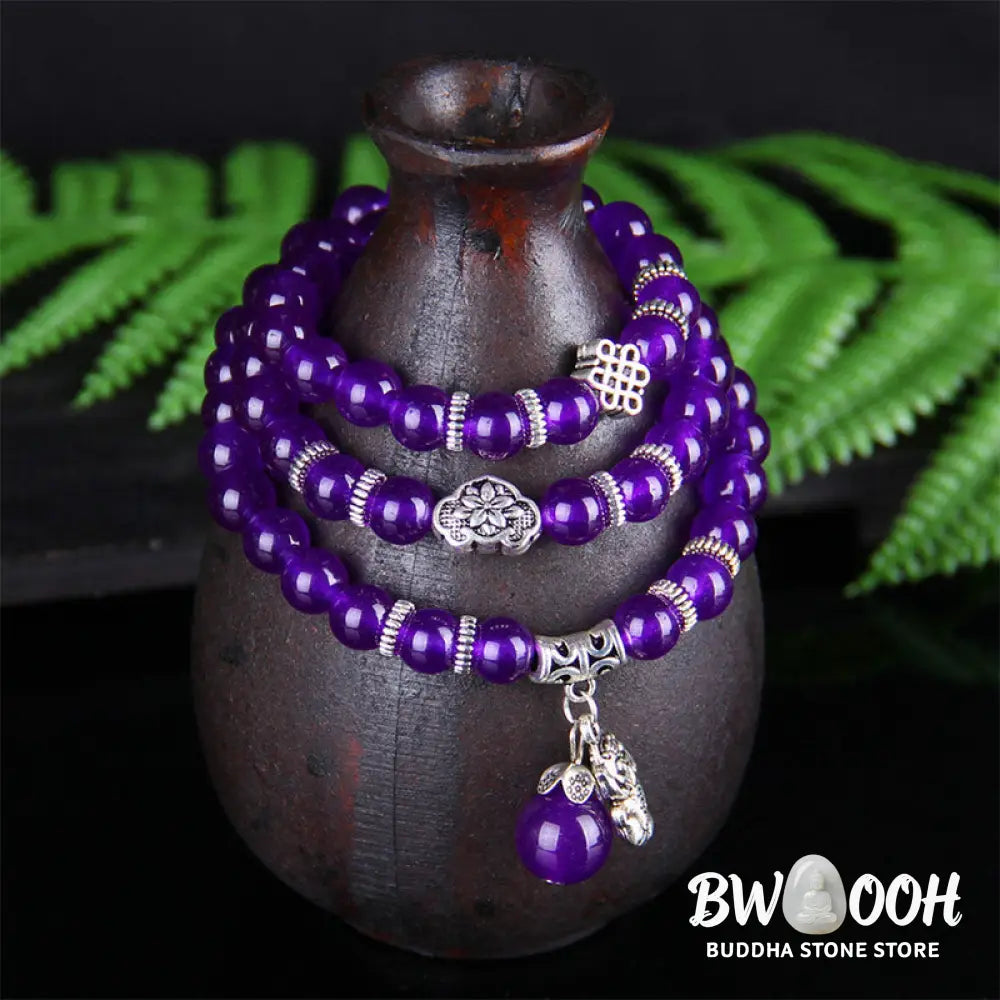 BWOOOH The Amethyst Pixiu Wealth Bracelet - 0.31 in (8 mm) - Bracelet