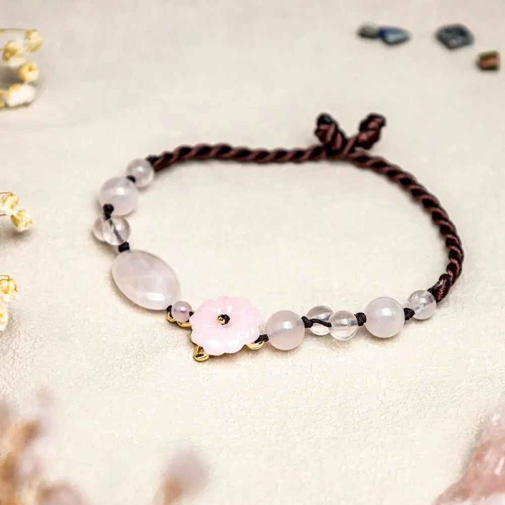 BWOOOH The Flower of Love Pink Crystal Soothing Anklet